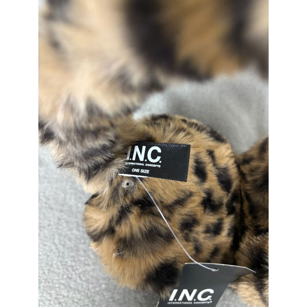 INC International Concepts Faux Fur Leopard Print Cozy Ear Muffs One Size NWT's - Picture 7 of 7